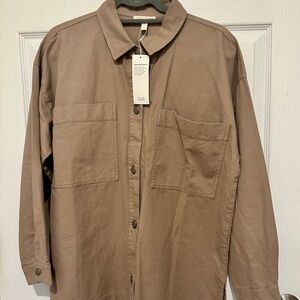 Eileen Fisher Classic Tan Shirt Jacket